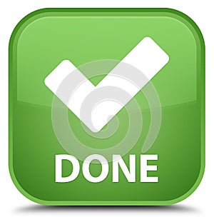 Done (validate icon) special soft green square button photo