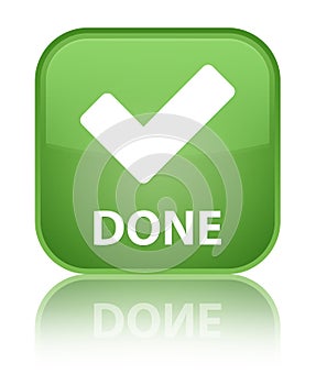 Done (validate icon) special soft green square button photo