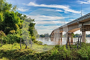 DoneKong bridge over the Mekong river in Muang Khong, Laos.