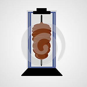 Doner and kabab vector isolated flat vector icon