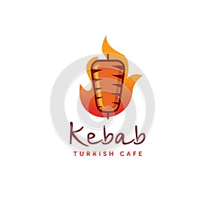 Doner kebab logo templates. Vector creative labels for Turkish and Arabian fast food restaurant. photo