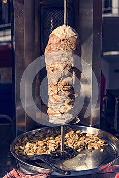 Doner kebab in a roasting spti