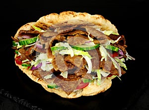 Doner Kebab And Salad In A Naan Bread