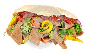 Doner Kebab And Salad In Pitta Bread photo
