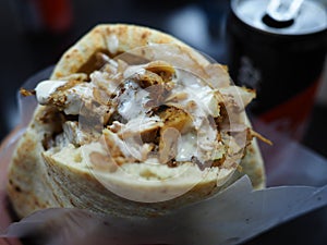 Doner Kebab Shawarma Gyros served in a Pitab bread