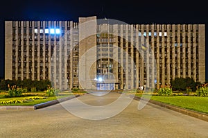 Donetsk, Ukraine, at night photo