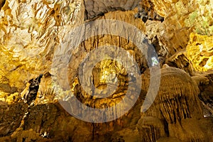 Dong Thien Cung cave on Dau Go Island this is one of the most beautiful caves in Halong Bay, Vietnam
