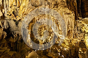 Dong Thien Cung cave on Dau Go Island this is one of the most beautiful caves in Halong Bay, Vietnam