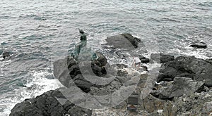 Dongbaek Island Mermaid Status, Busan