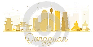 Dongguan City skyline golden silhouette. photo
