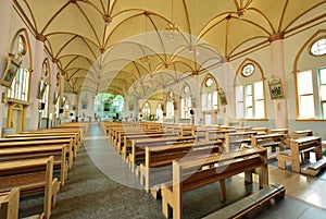 The interior of the DongLv chinese virgin Catholic Church photo