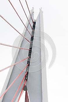 DongShuiMen cable bridge detail against sky photo