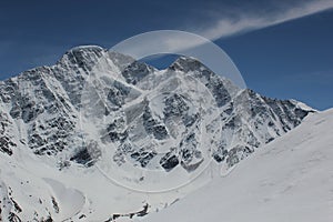 Donguz and Nakra peaks in the Caucasus near Mount Elbrus