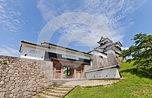 Donjon and Gate of Shirakawa Castle, Fukushima Prefecture, Japan photo