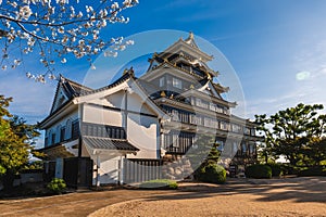 Okayama Castle, aka Ujo or crow castle, in okayama, japan photo