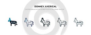 Donkey americal political icon in different style vector illustration. two colored and black donkey americal political vector