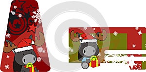 Donkey baby claus cartoon xmas giftcard