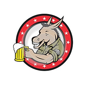 Donkey Beer Drinker Circle Retro photo
