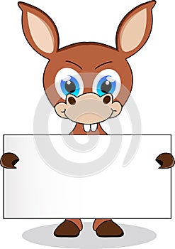 Donkey with blank sign