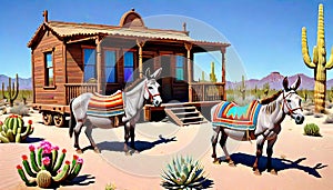 Donkey burro livestock landscape design old desert home