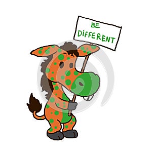 Donkey cartoon - be different