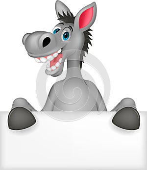 Donkey cartoon with blank sign