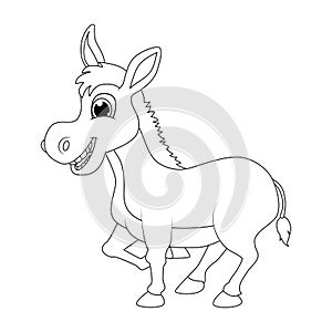 Donkey cartoon character outline vector design isolated on white