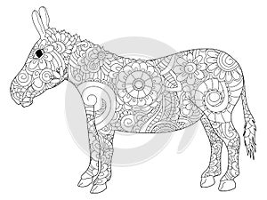 Donkey coloring raster for adults