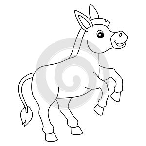 Donkey Coloring Page Isolated for Kids