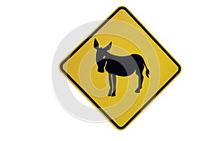 Donkey crossing sign