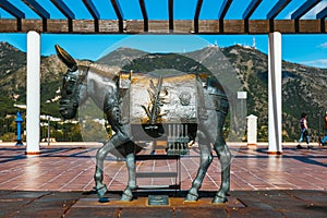 Donkey famous as Burro-taxi in Mijas, a major tourist attraction. Andalusia, Spain