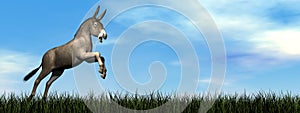 Donkey jumping - 3D render