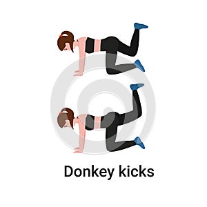 Donkey kicks exercise
