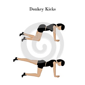 Donkey Kicks exercise workout