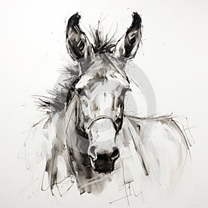 Donkey Portrait In Expressionist Style By Robbie Muratto