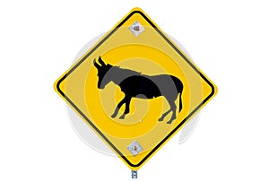 Donkey road sign photo