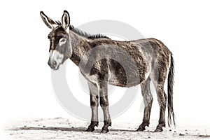 Donkey on White Background