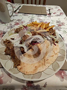 Donner Kebab and chips