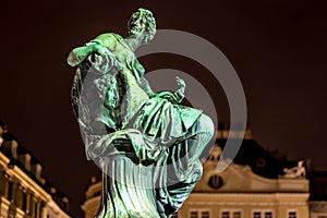 Donnerbrunnen fountain in Vienna in Christmas time