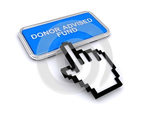 Donor advised fund button on white