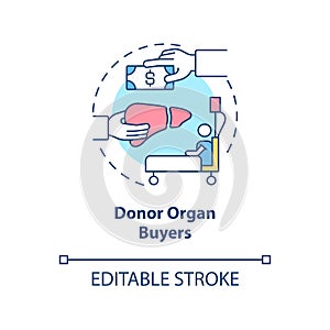 Donor organ buyers concept icon