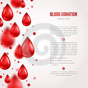 Donor Poster or Flyer. Blood Donation Lifesaving