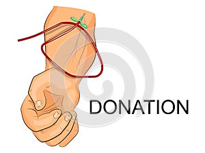 The donors arm with the intravenous system photo