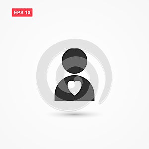 Donors people vector icon with heart 1