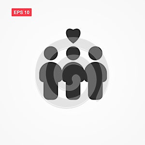 Donors people vector icon with heart 6
