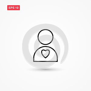 Donors people vector icon with heart 2 photo