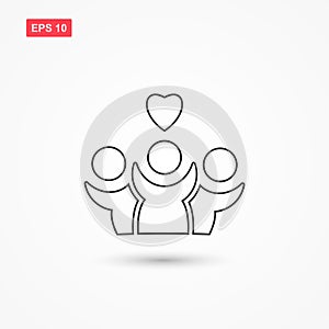 Donors people vector icon with heart 4 photo