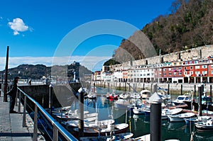 The skylne of San Sebastian, Donostia, port, boats, Bay of Biscay, Basque Country, Spain, Europe photo