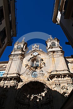Skyline, the Church of Saint Mary of the Chorus, details, baroque, San Sebastian, Bay of Biscay, Basque Country, Spain, Europe photo