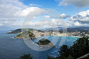 Donostia - San Sebastian view from Mont Igueldo, Basque Country, Spain photo